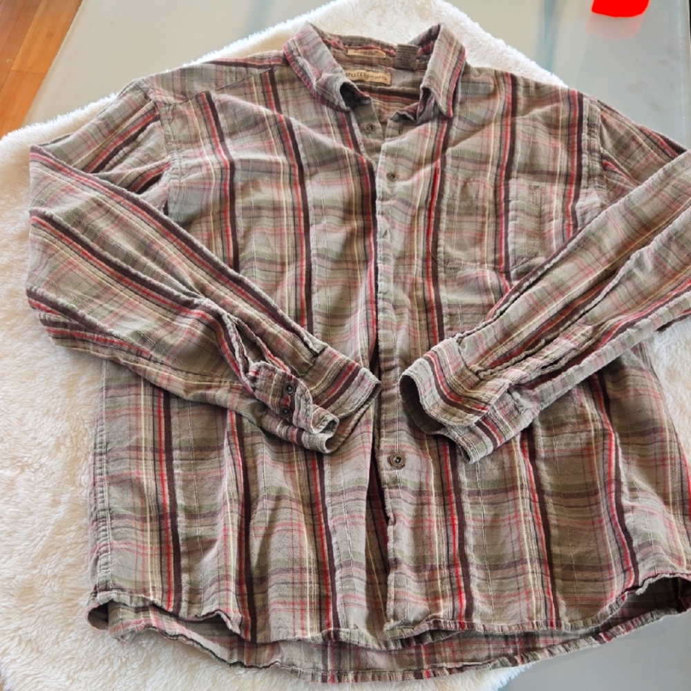 Men's Plaid Ruff Hewn Shirt - Red and Green